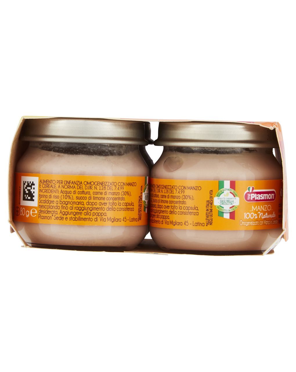 Omogeneizzato manzo 4x80g - plasmon