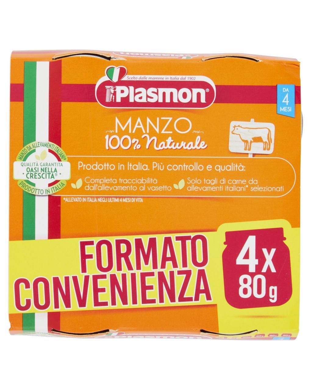 Omogeneizzato manzo 4x80g - plasmon