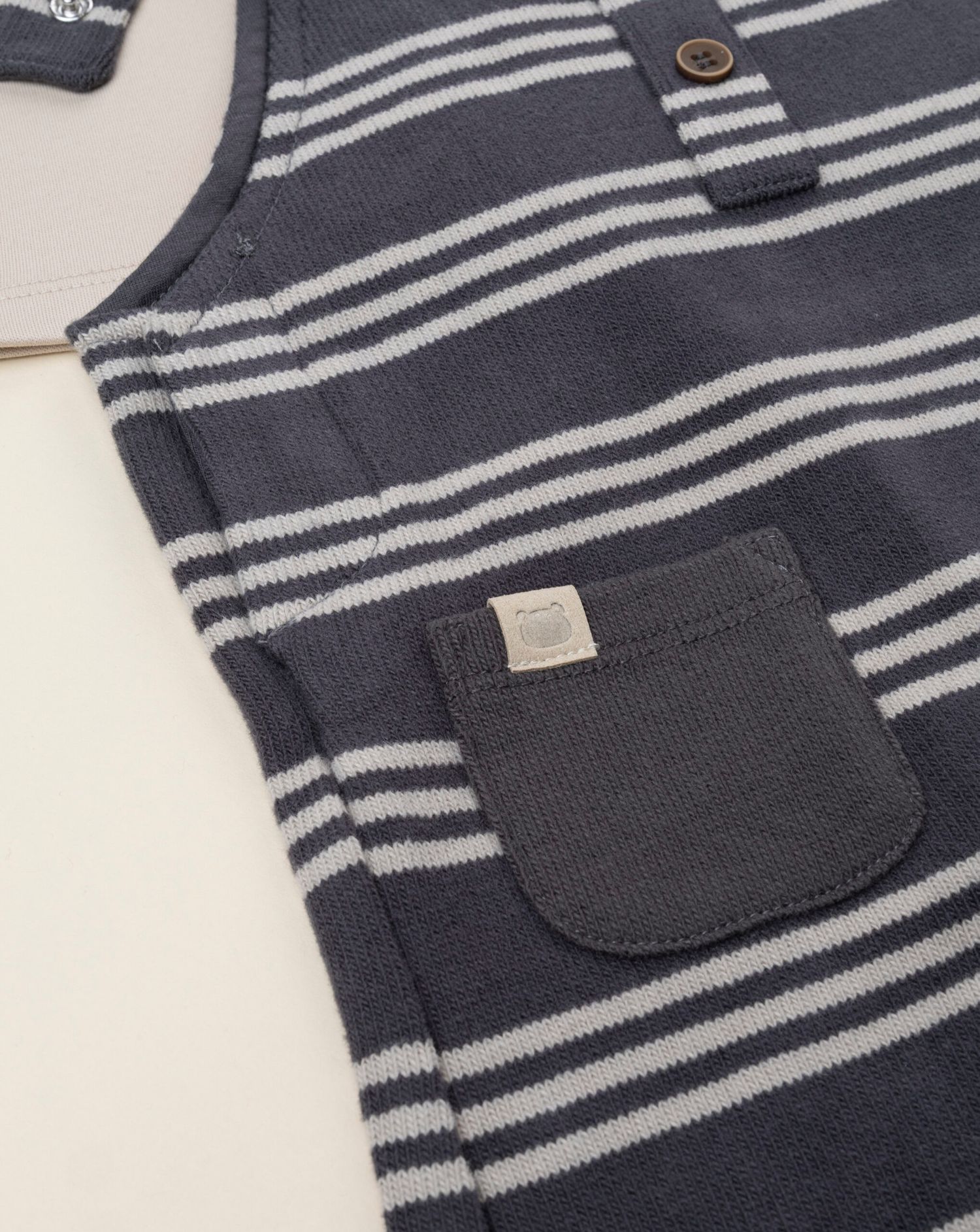 Completo bimbo salopette grigio/marrone