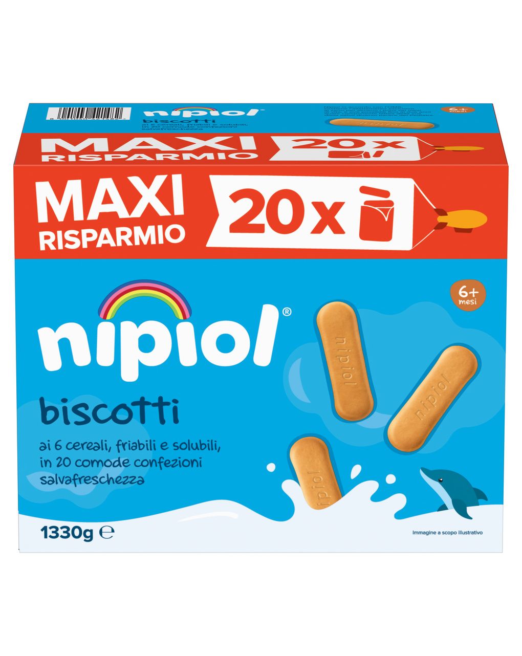 Biscotti ai 6 cereali special pack 1330gr - nipiol