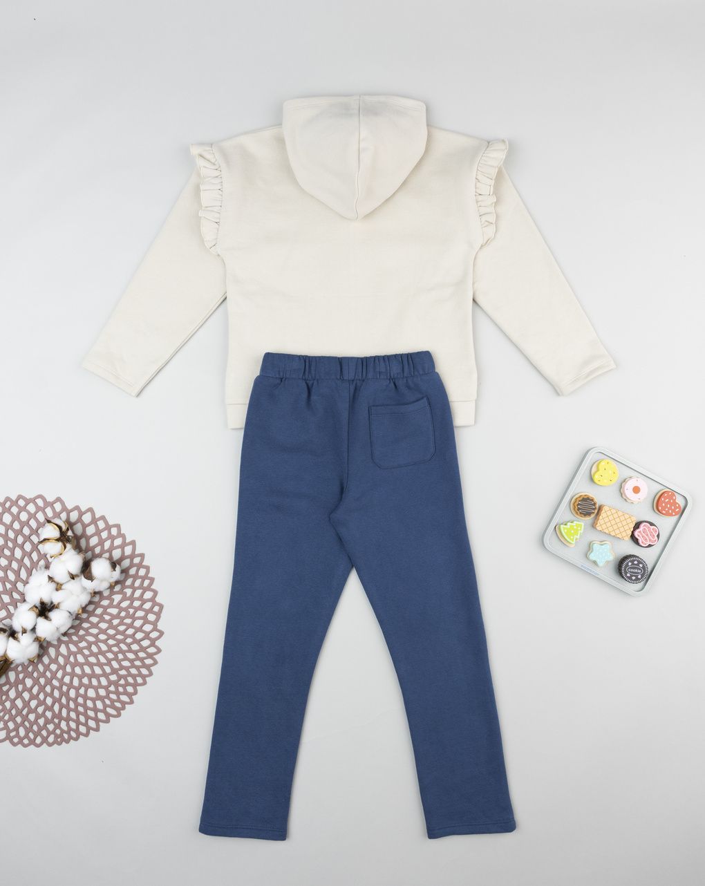 Completo jogging bimba bianco/blu