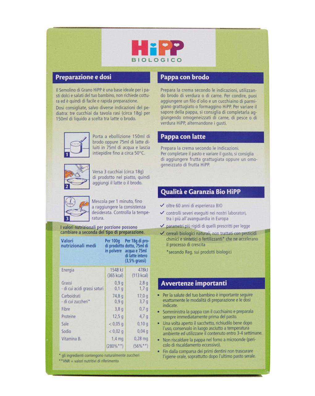 Crema biologico semolino di grano – 200 gr - hipp