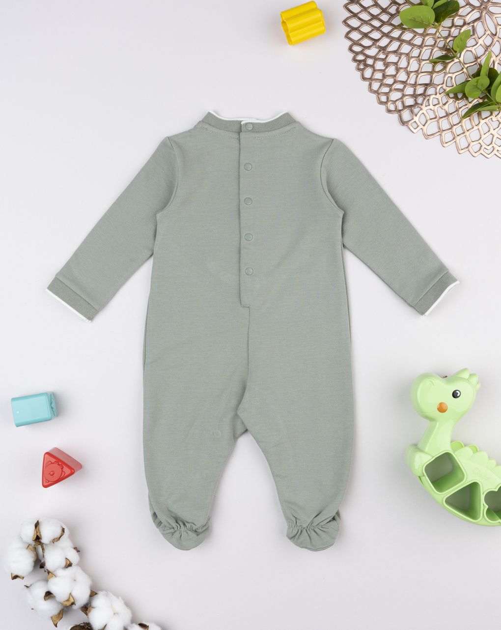 Tutina neonato verde dinosauro