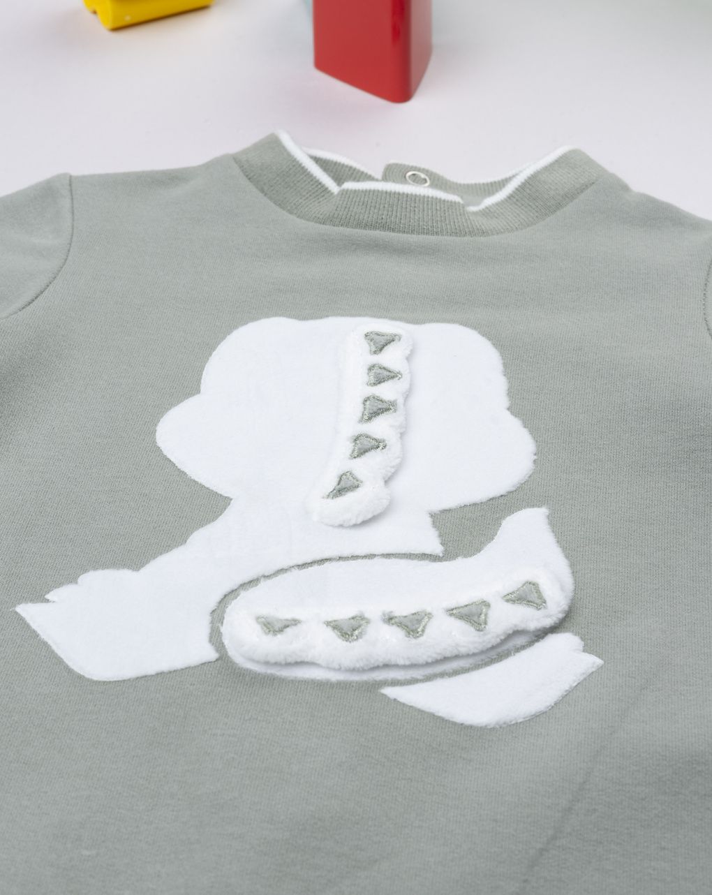 Tutina neonato verde dinosauro