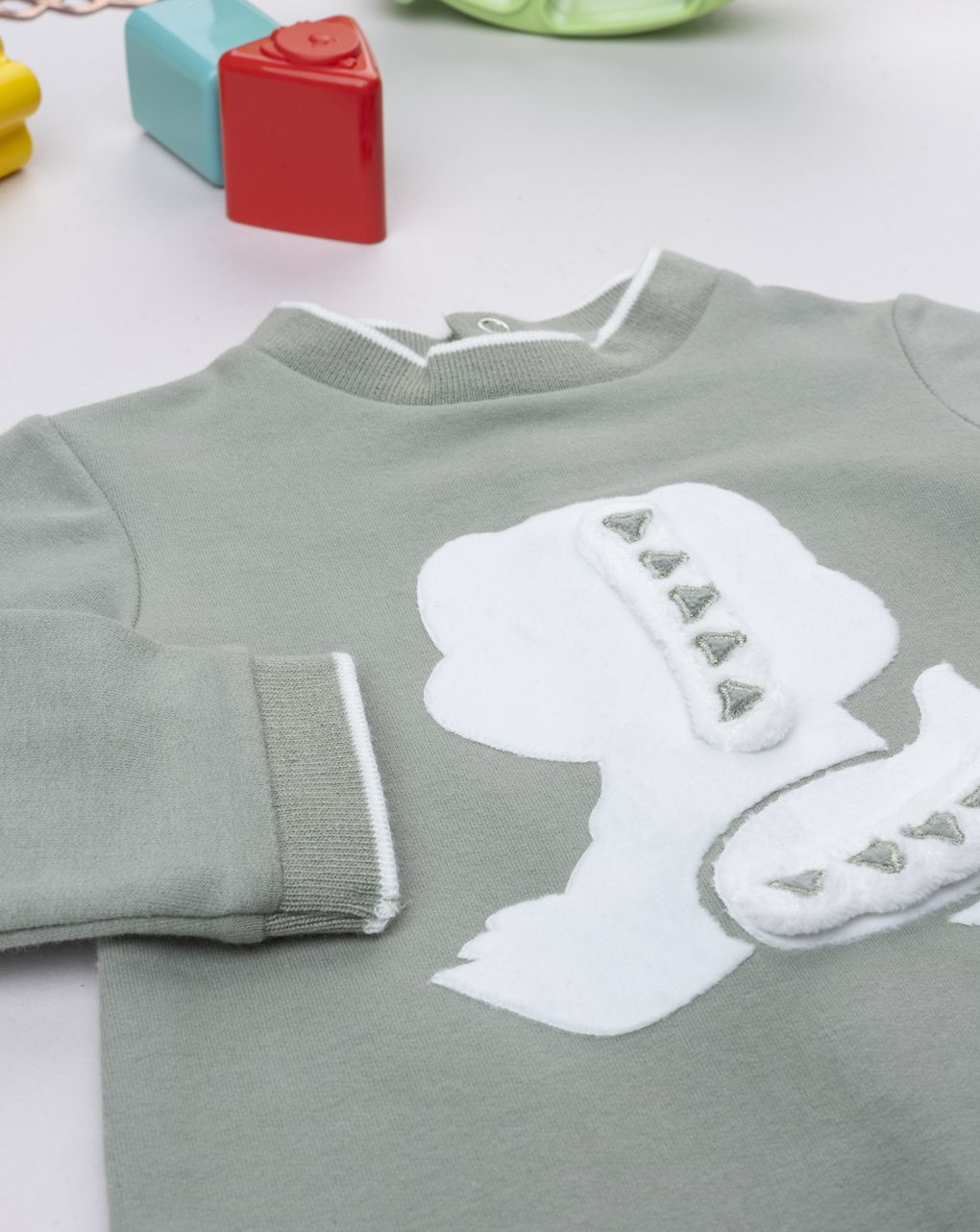 Tutina neonato verde dinosauro