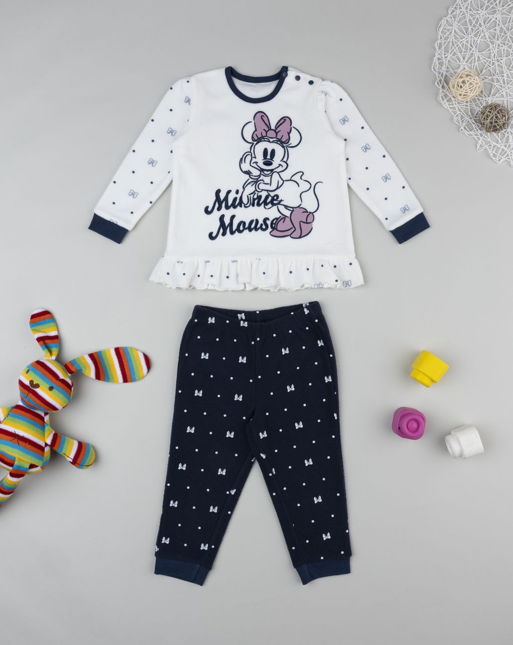 Pigiama bimba bianco/nero minnie