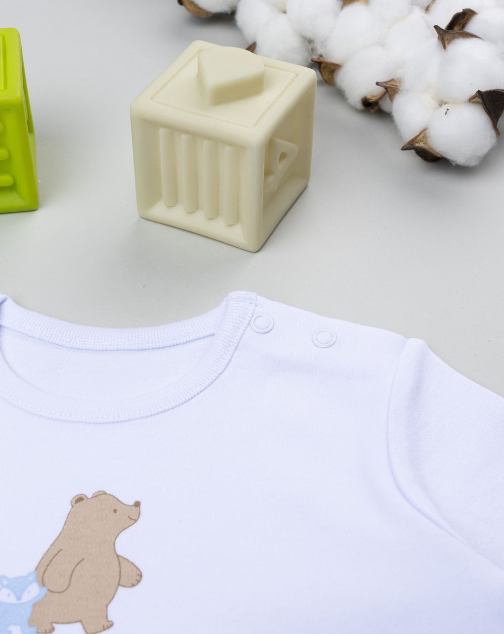 Pack 2 body bimbo bianco/beige orsetto