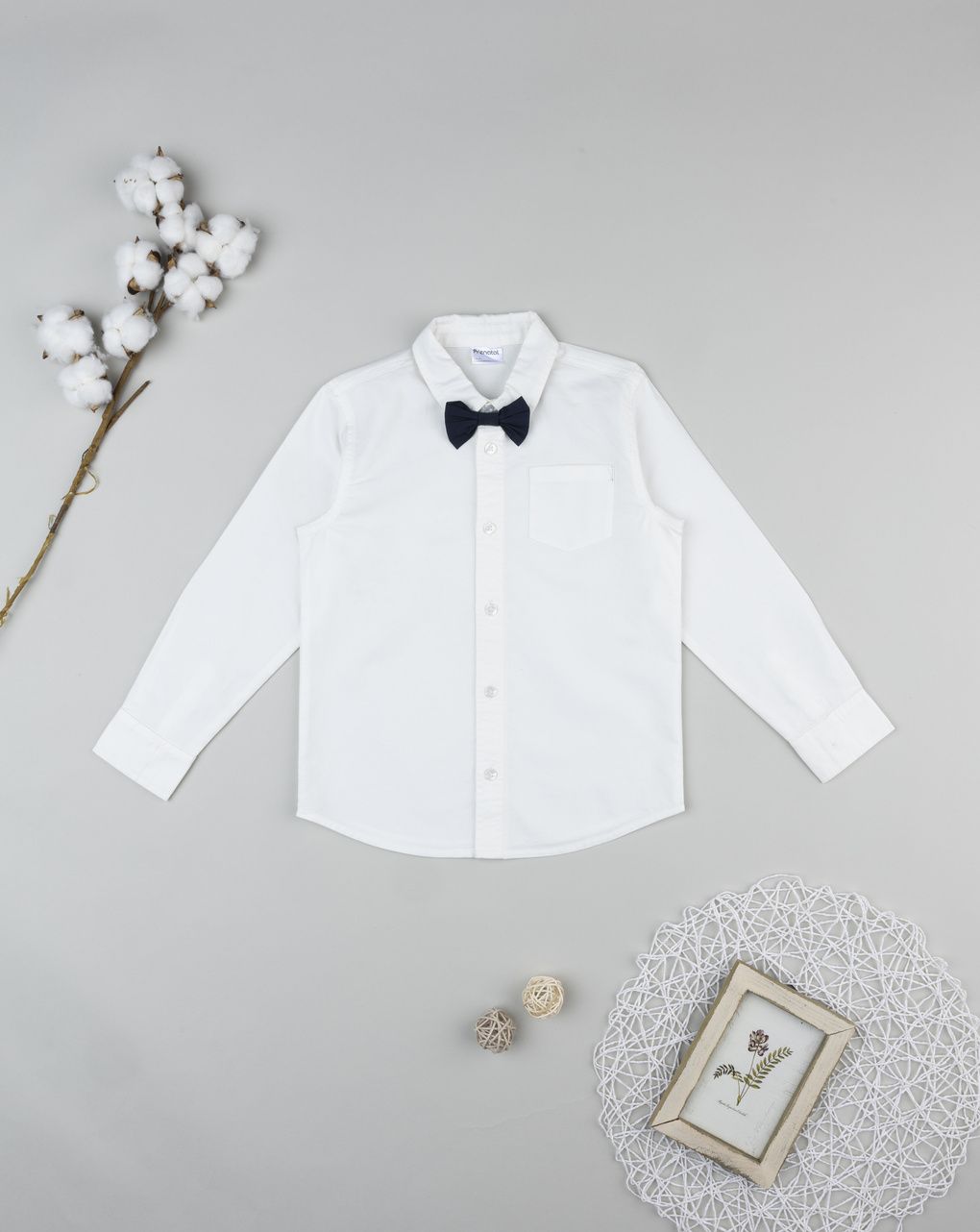 Camicia bimbo bianca con papillon