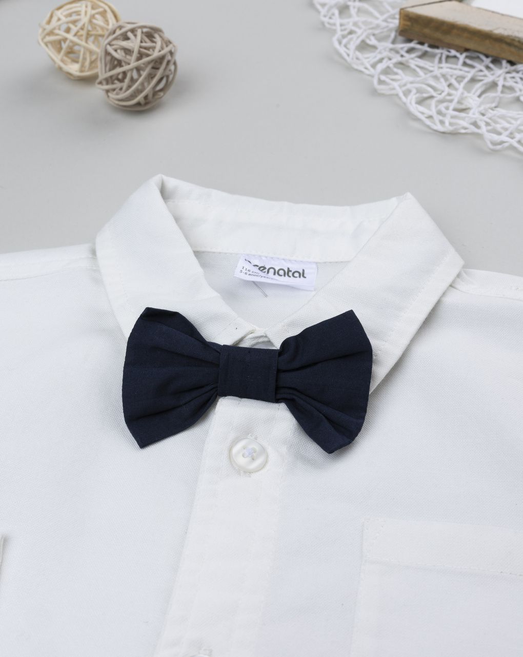 Camicia bimbo bianca con papillon