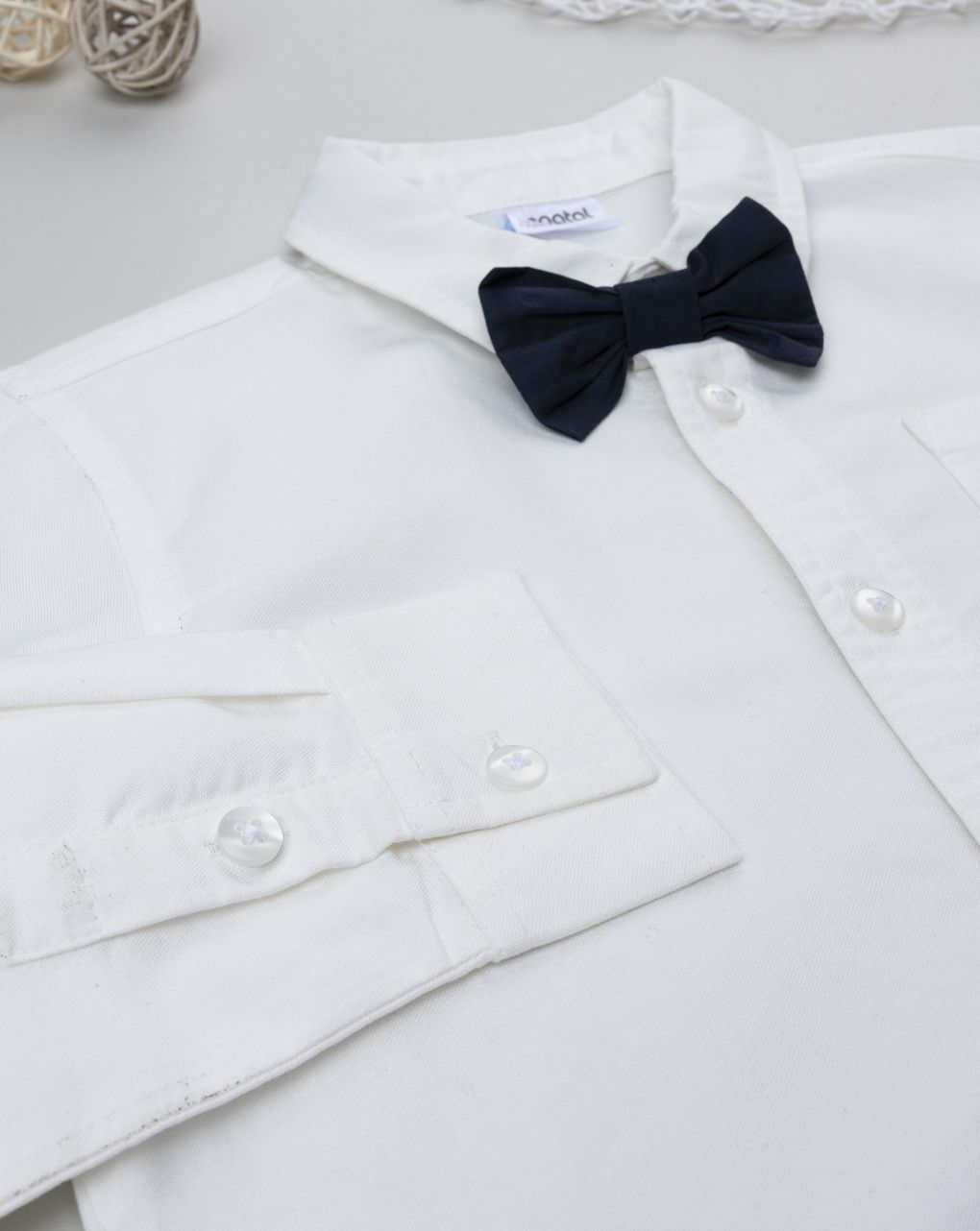 Camicia bimbo bianca con papillon