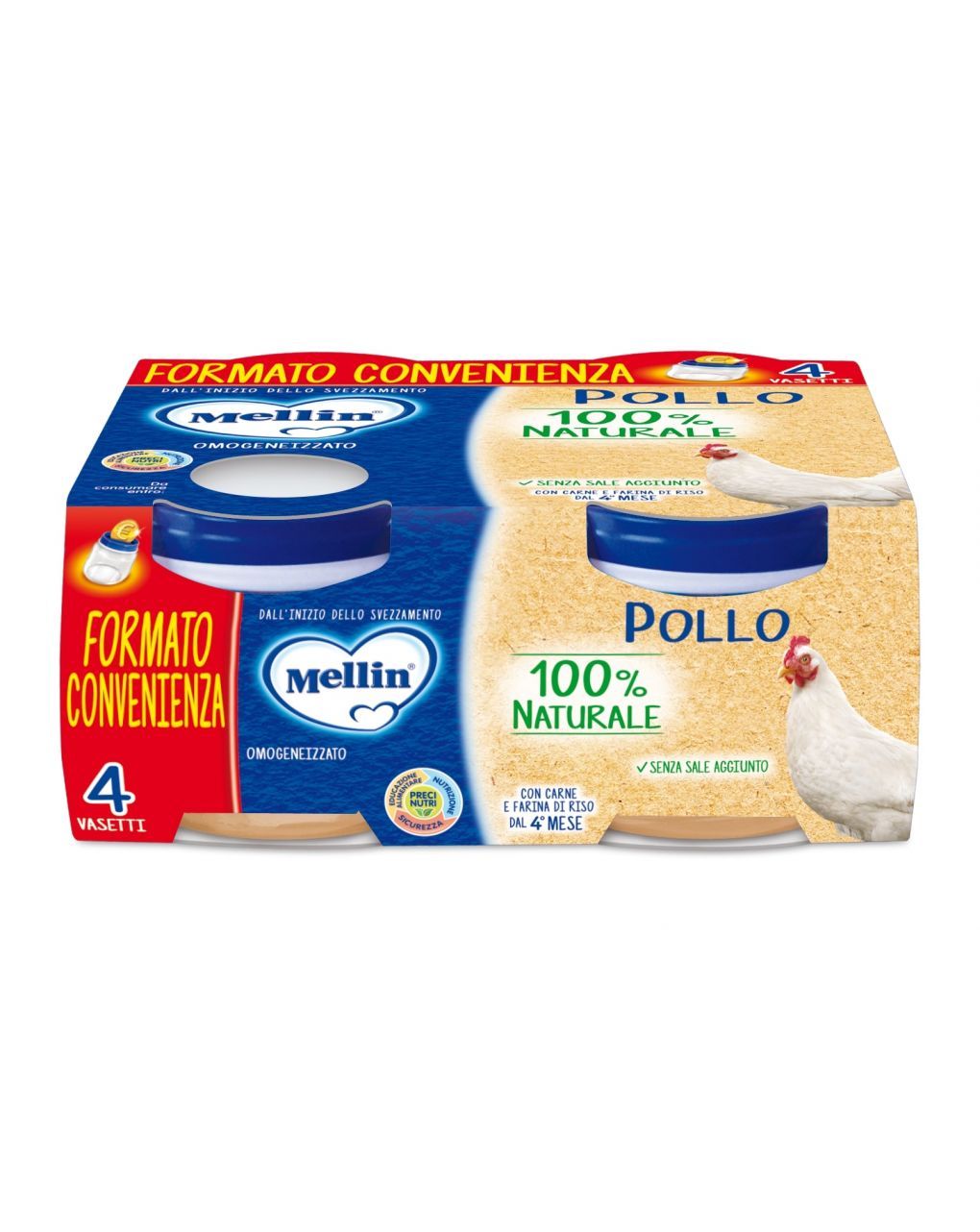Omogeneizzato pollo 4x80g - mellin