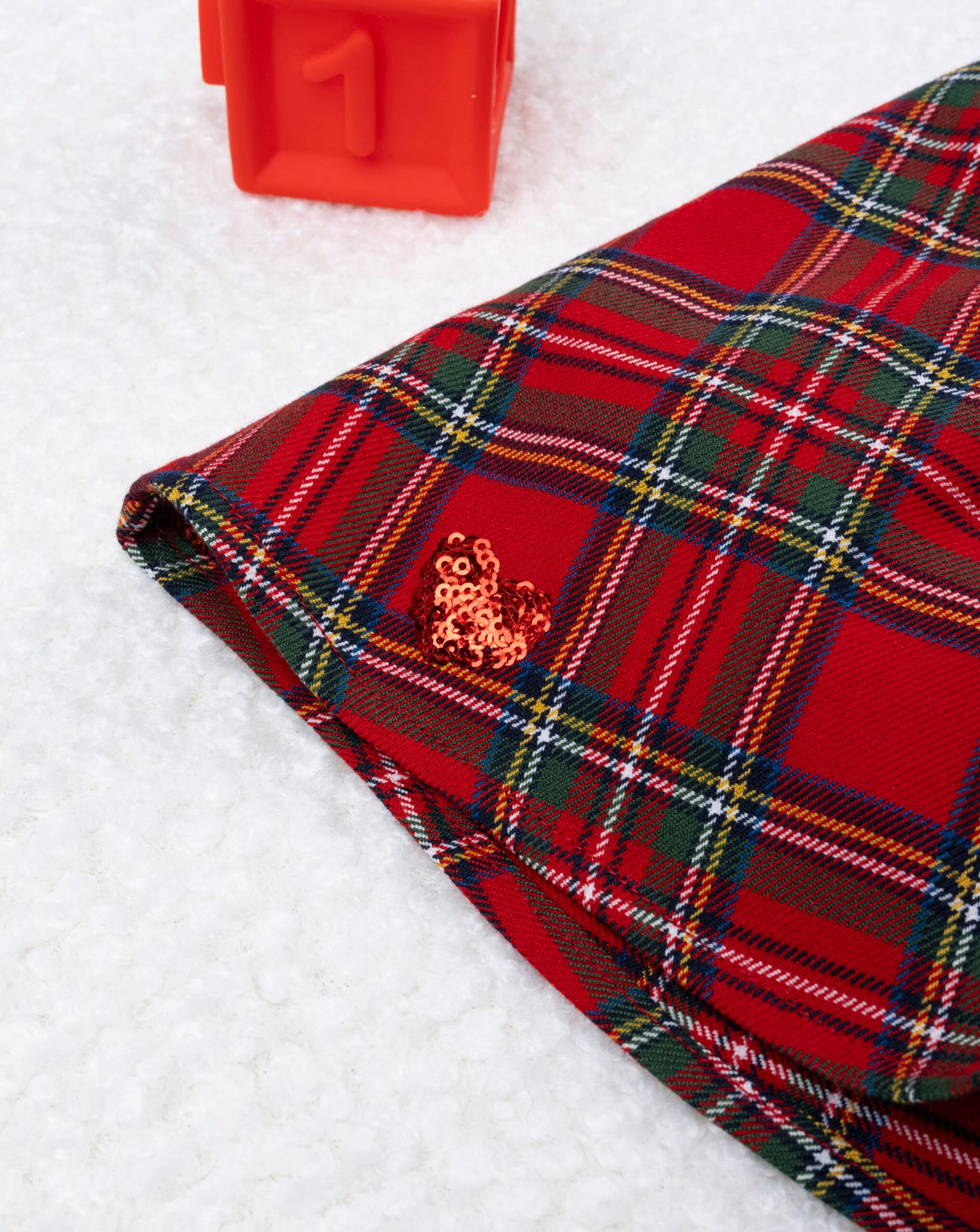 Gonna tartan bimba fiocco e paillettes