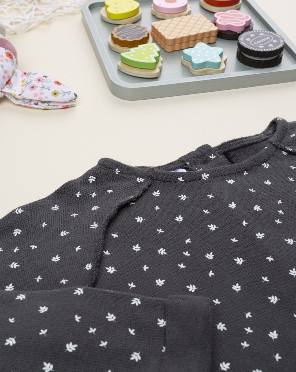 T-shirt bimba grigio allover