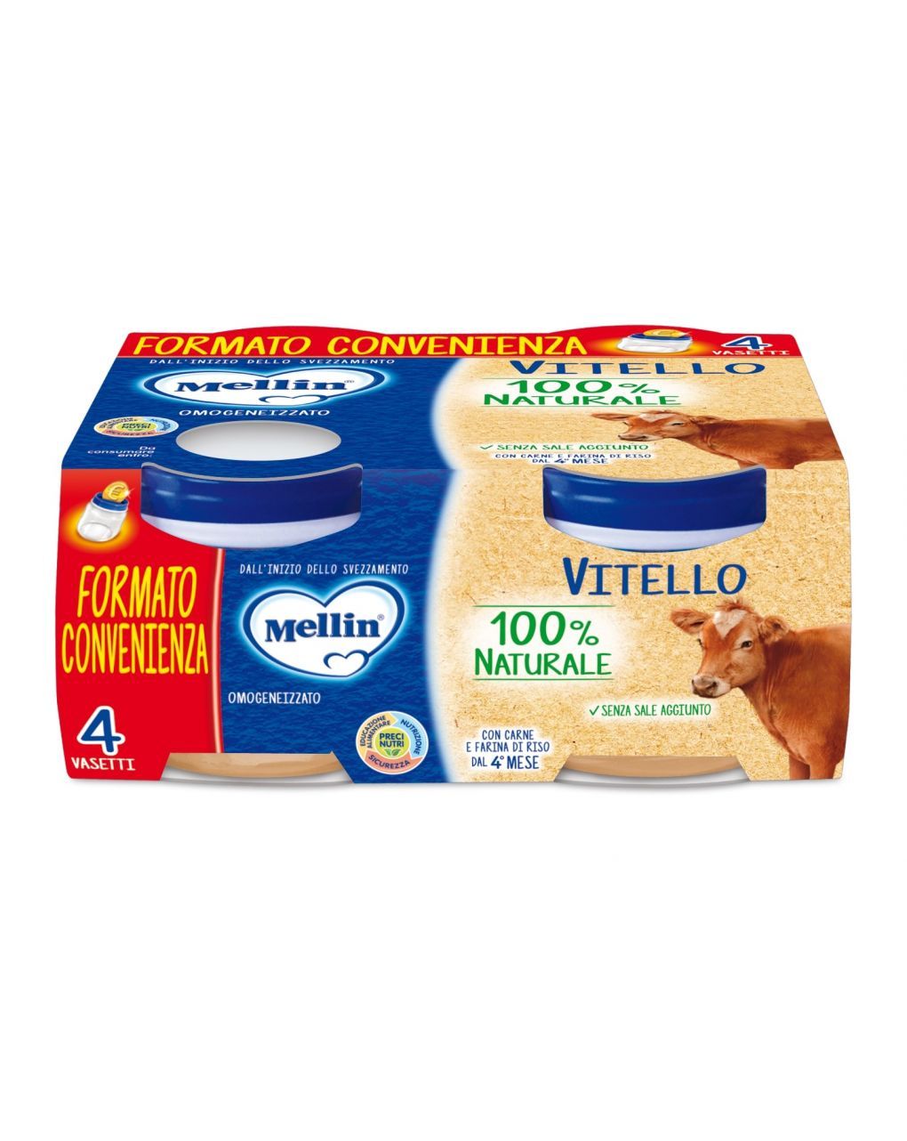 Omogeneizzato vitello 4x80g - mellin