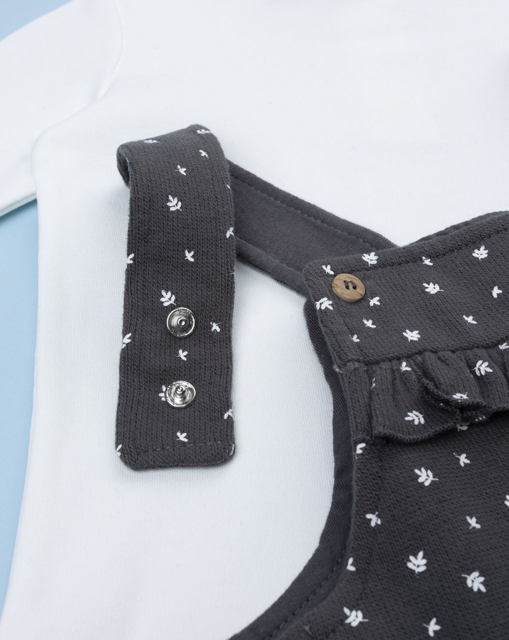 Completo salopette girgia più maglia bimba allover