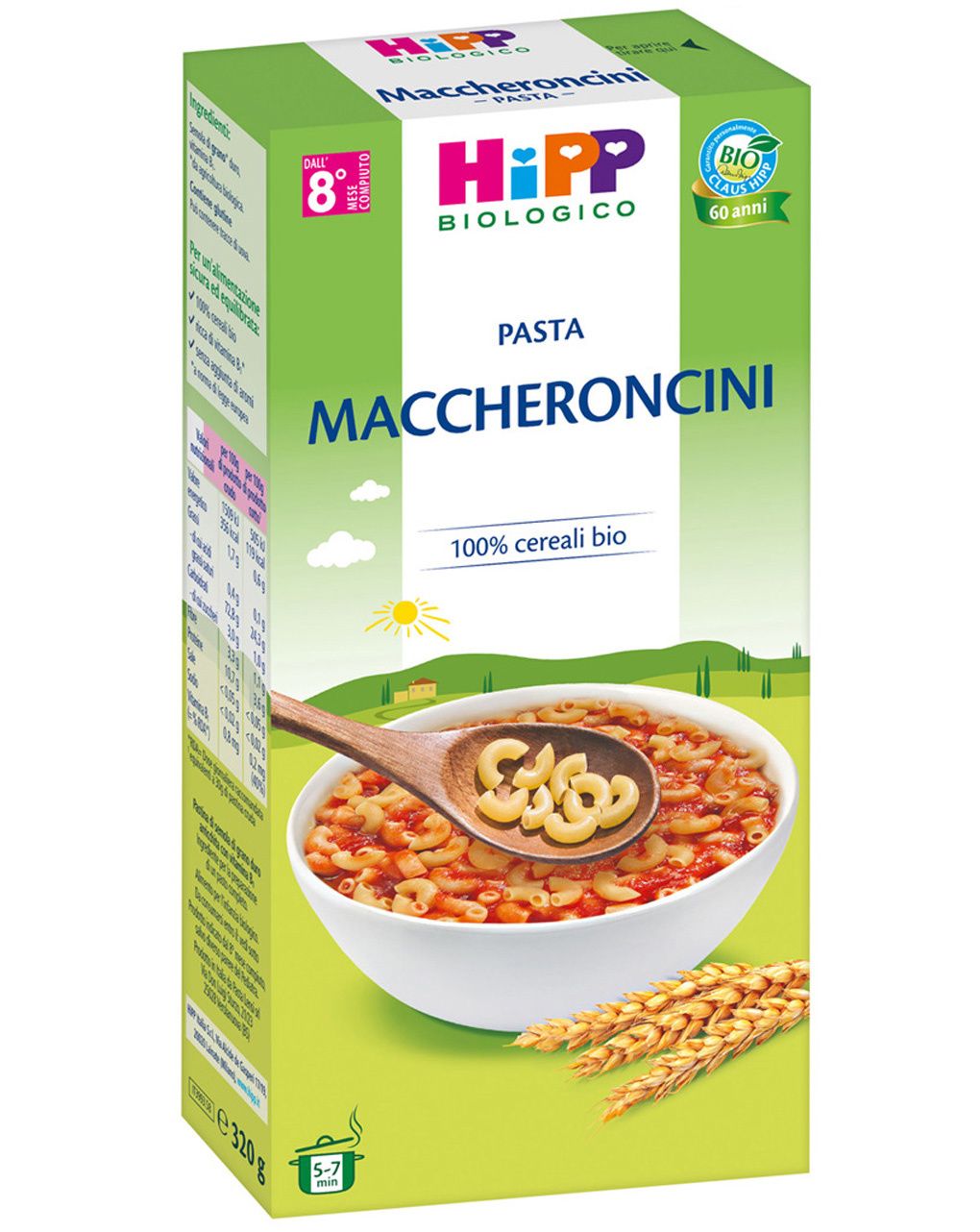 Pastina maccheroncini 320g - hipp