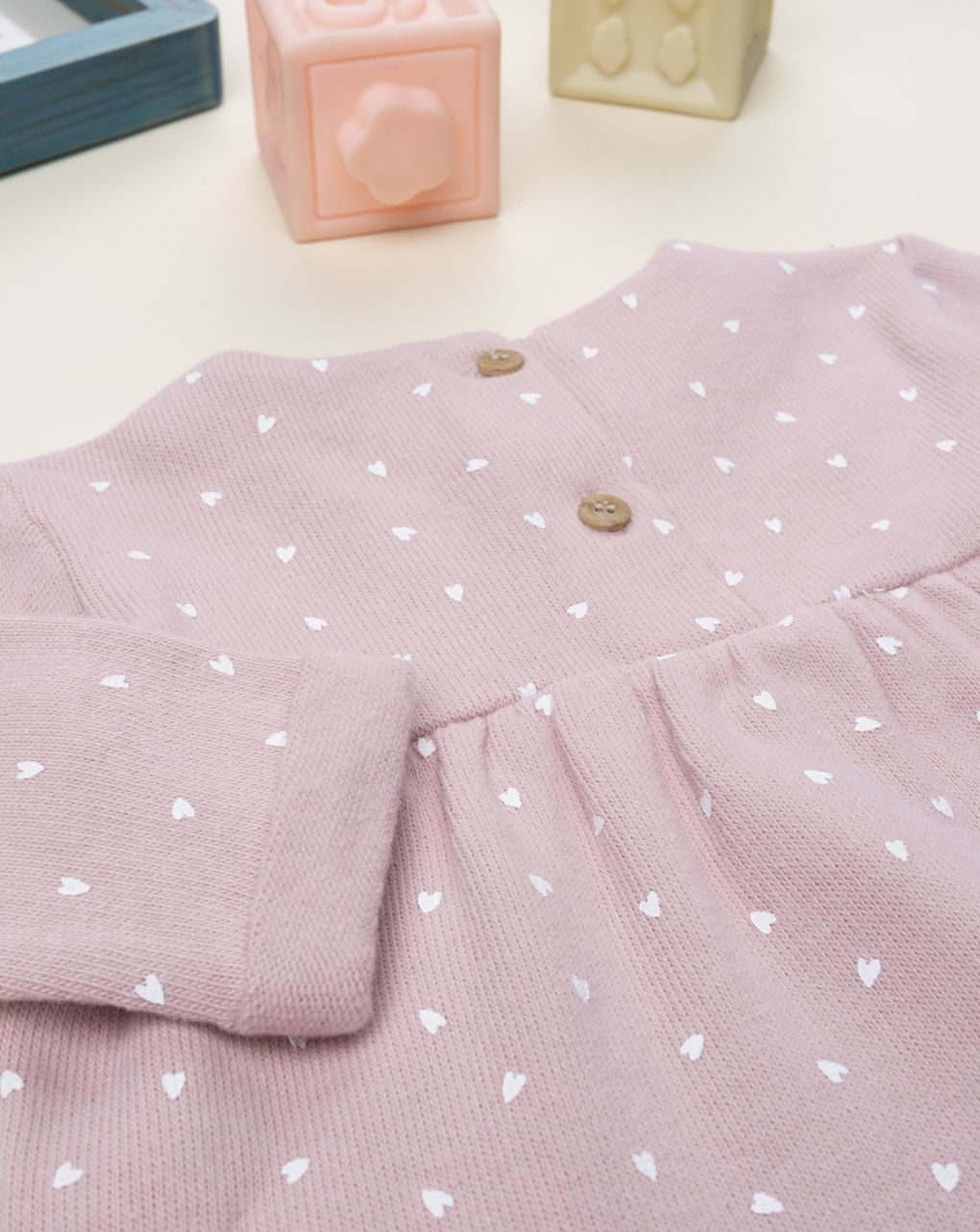 Maglia bimba rosa cuori allover