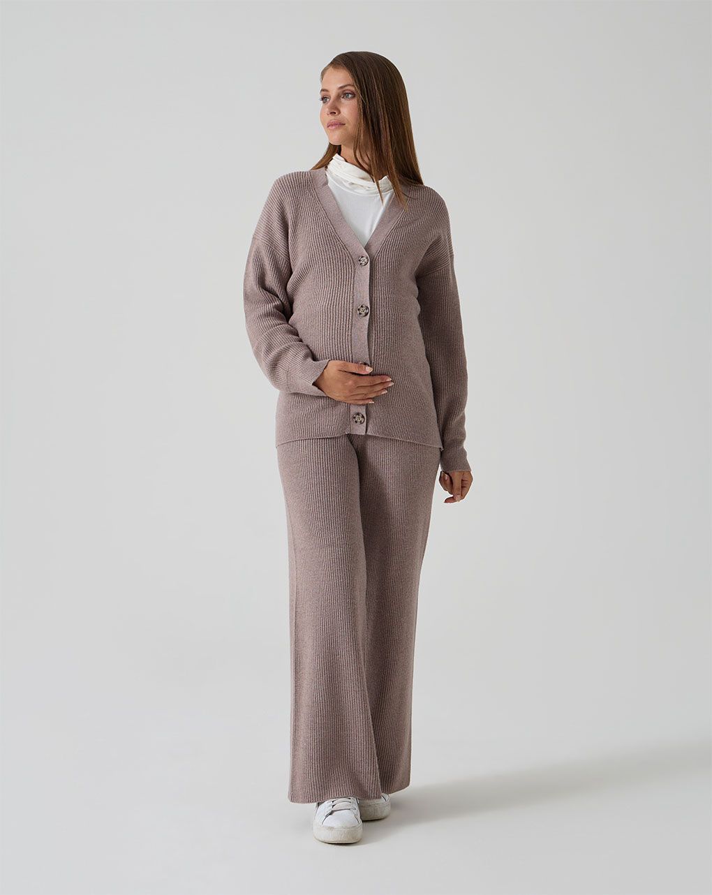 Cardigan tricot marrone