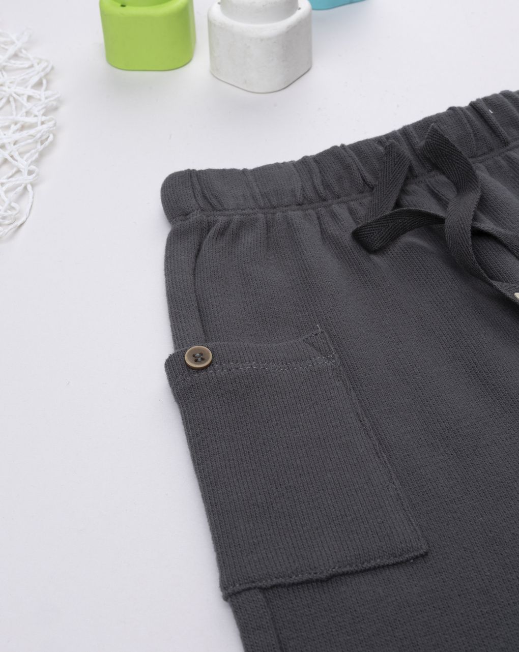 Pantalone bimbo grigio con tasche