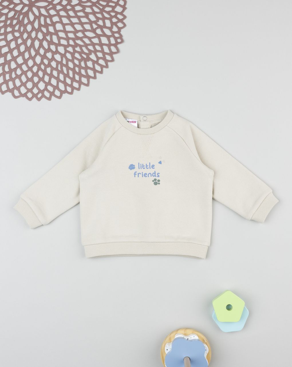 Felpa bimbo panna "little friends"