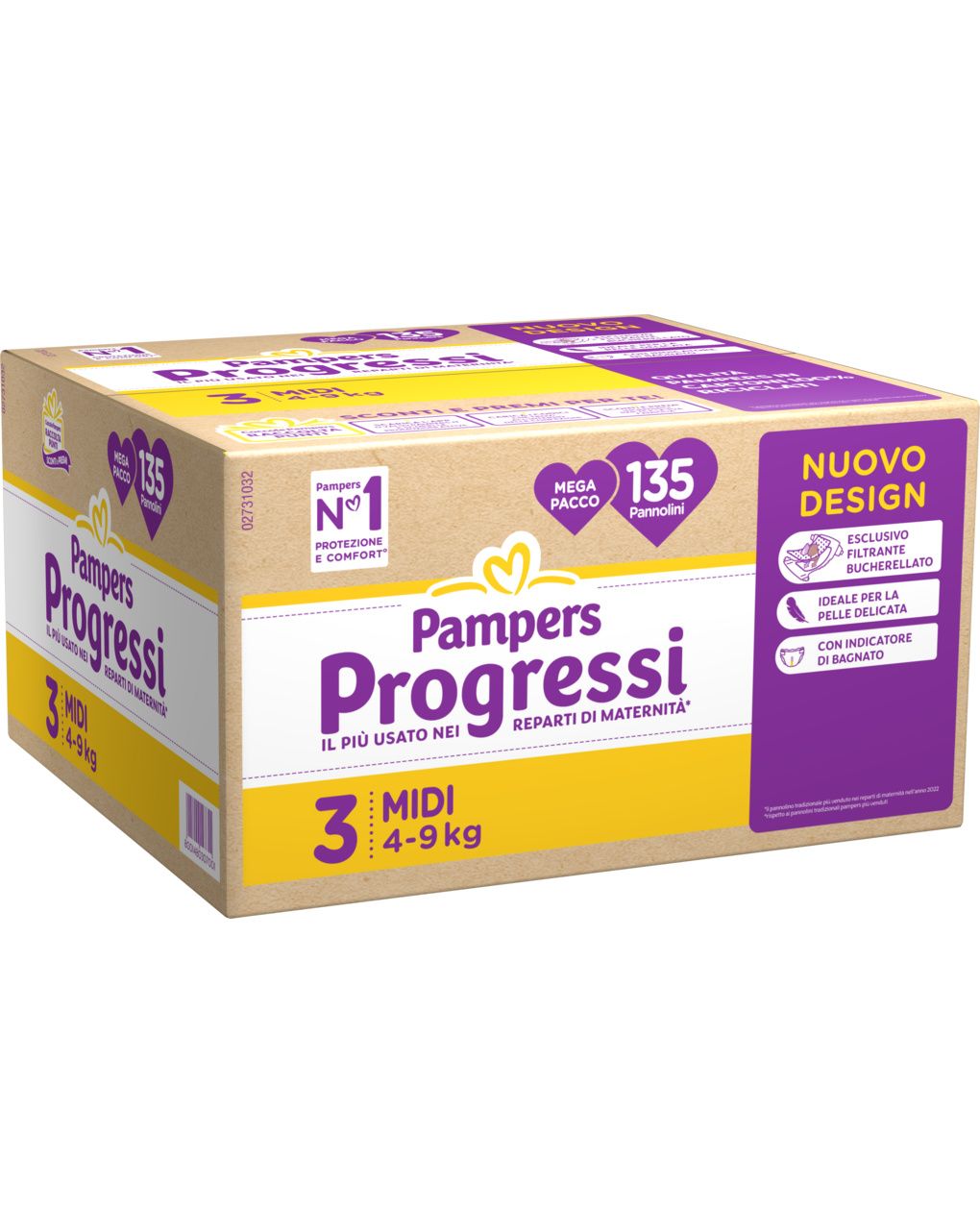 Progressi taglia 3 midi pacco scorta x135 - pampers
