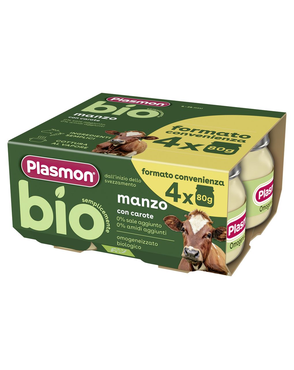 Omogeneizzato bio - manzo 4x80g - plasmon