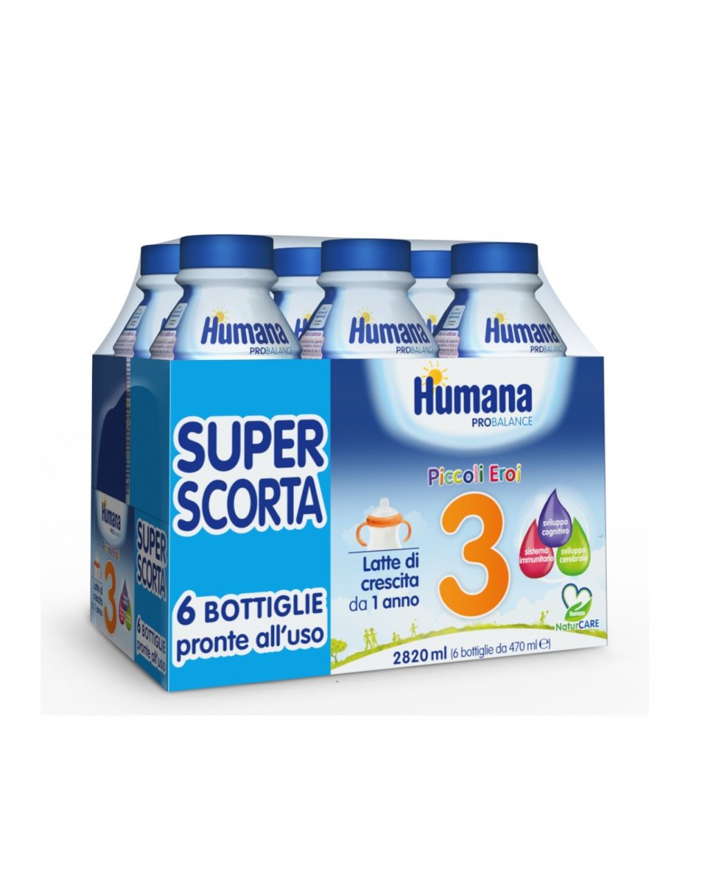 Latte 3 liquido 6x470ml -  humana