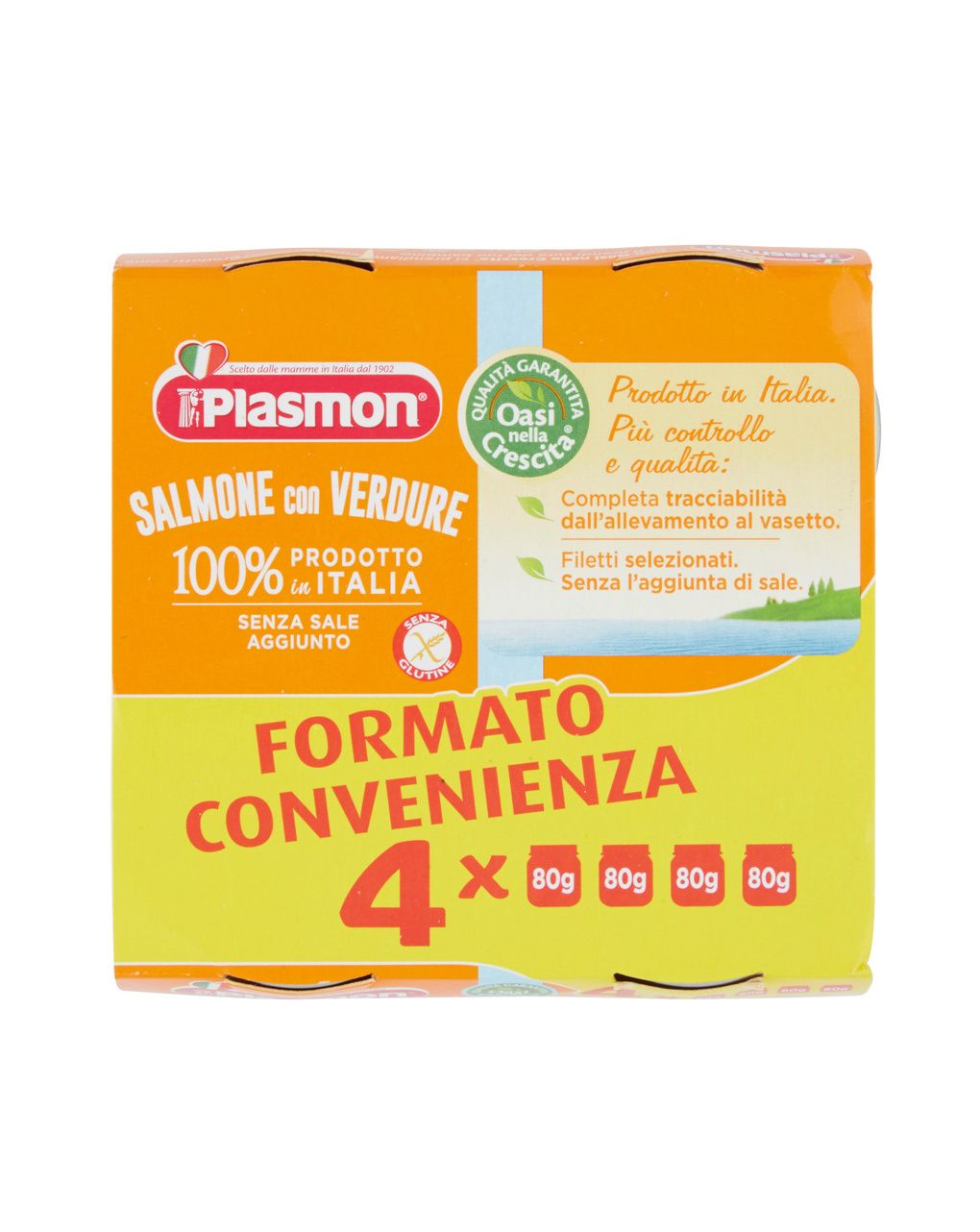 Omogeneizzato salmone e verdure - 4x80g - plasmon