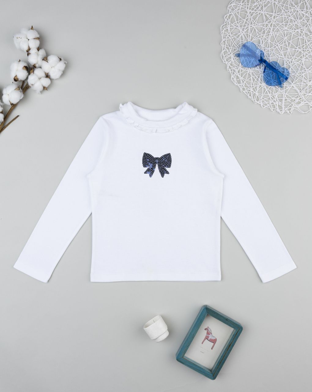Lupetto bimba bianco fiocco