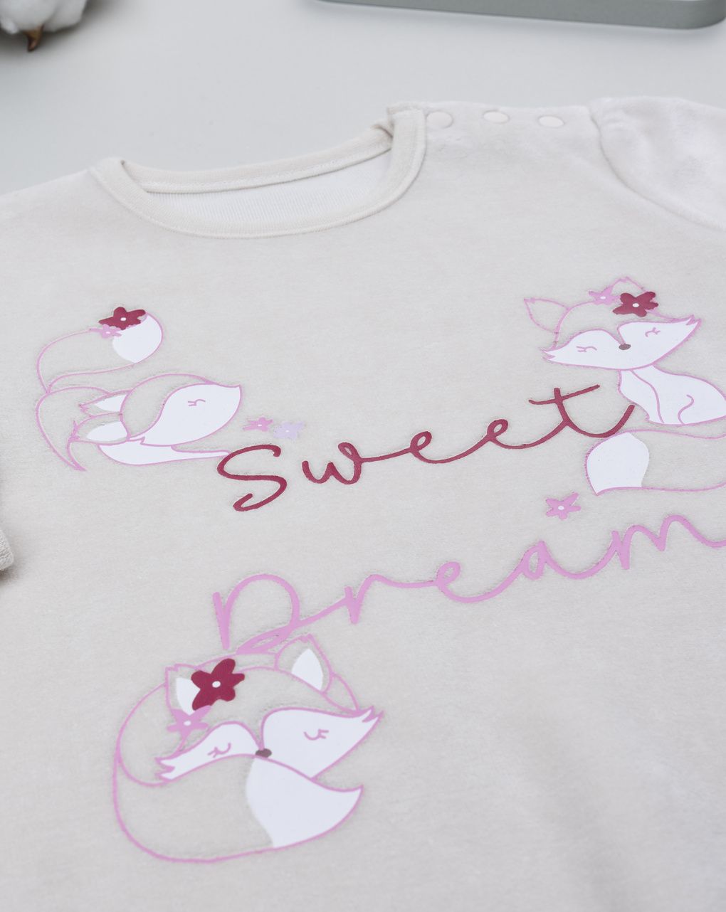Pigiama bimba beige volpi