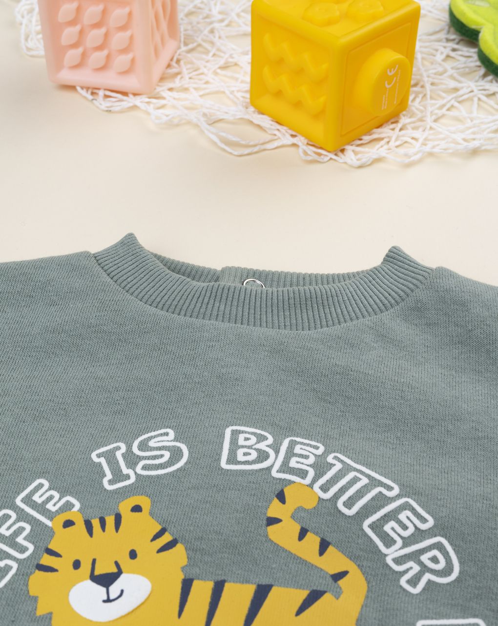 Completo jogging bimbo verde/giallo