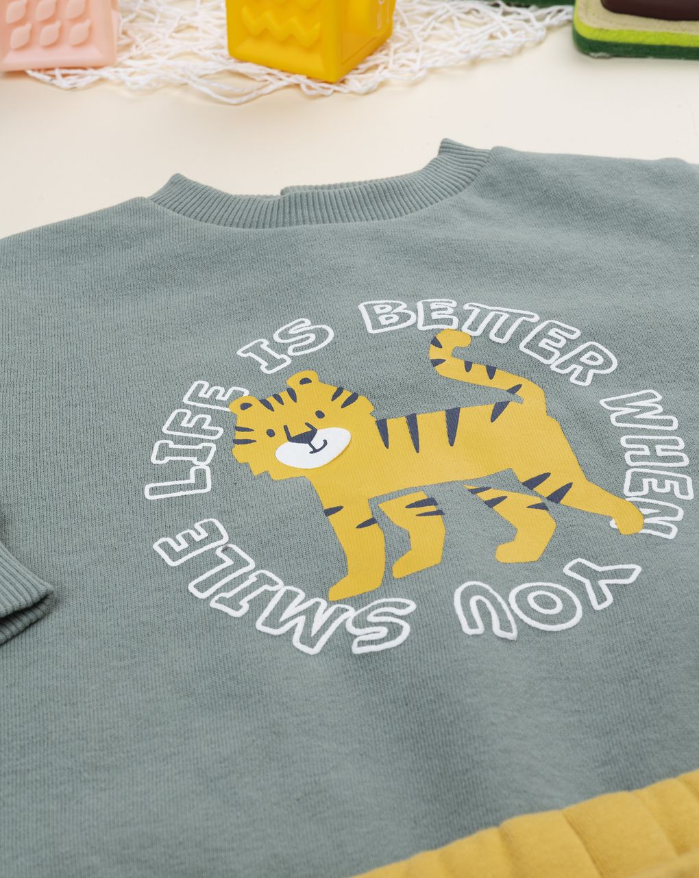 Completo jogging bimbo verde/giallo