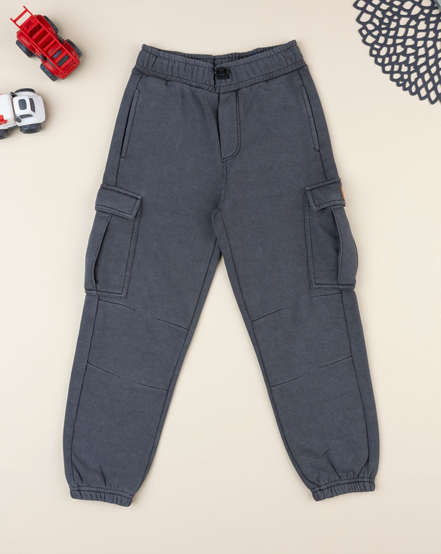 Pantalone bimbo grigio scuro tascone