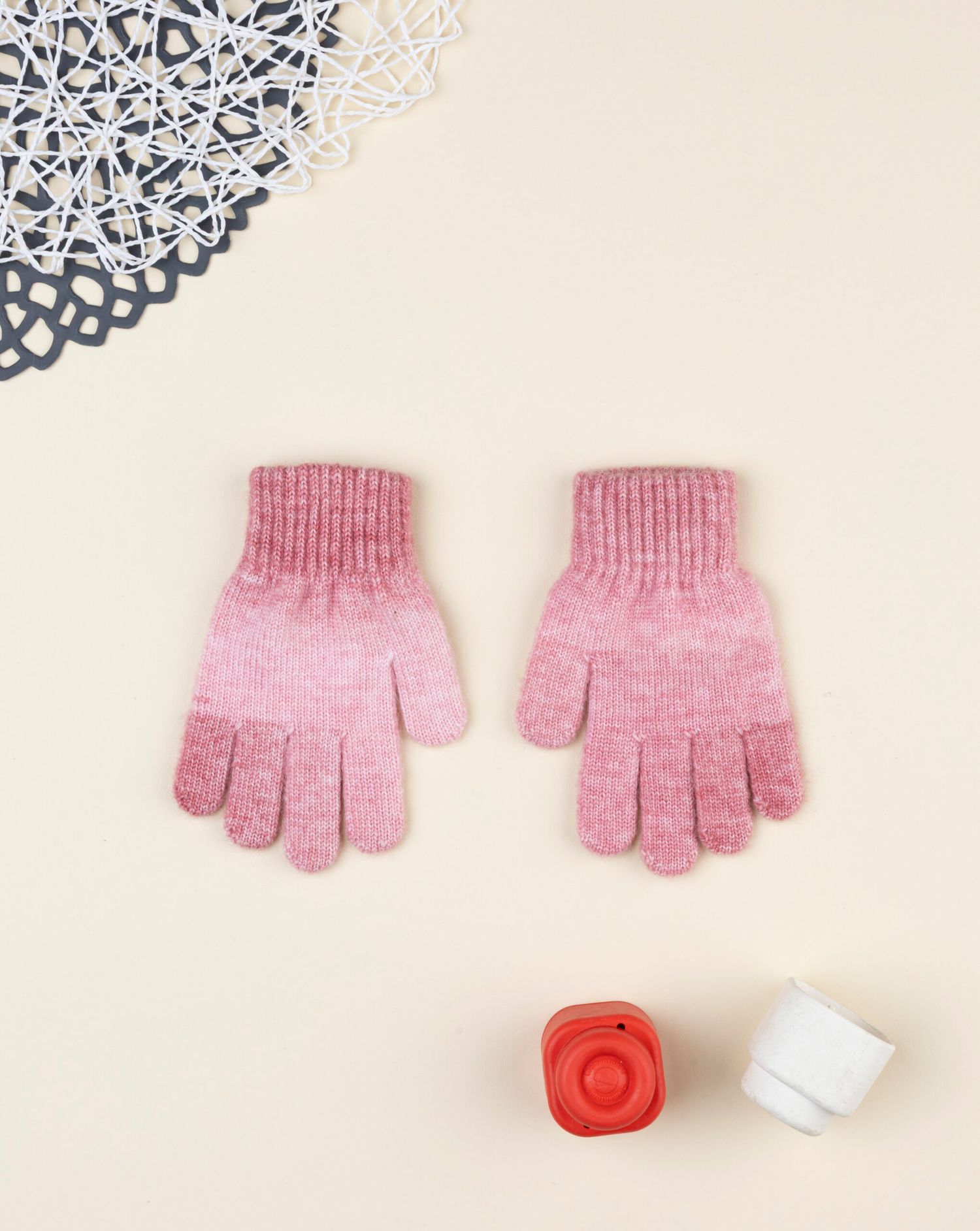 Guanti bimba rosa cuore