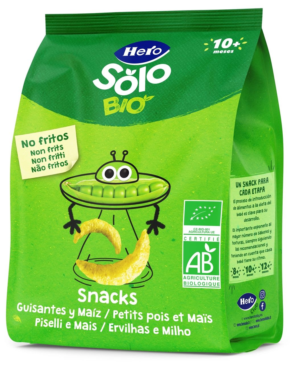 Snacks piselli mais 40 gr biologico - hero solo