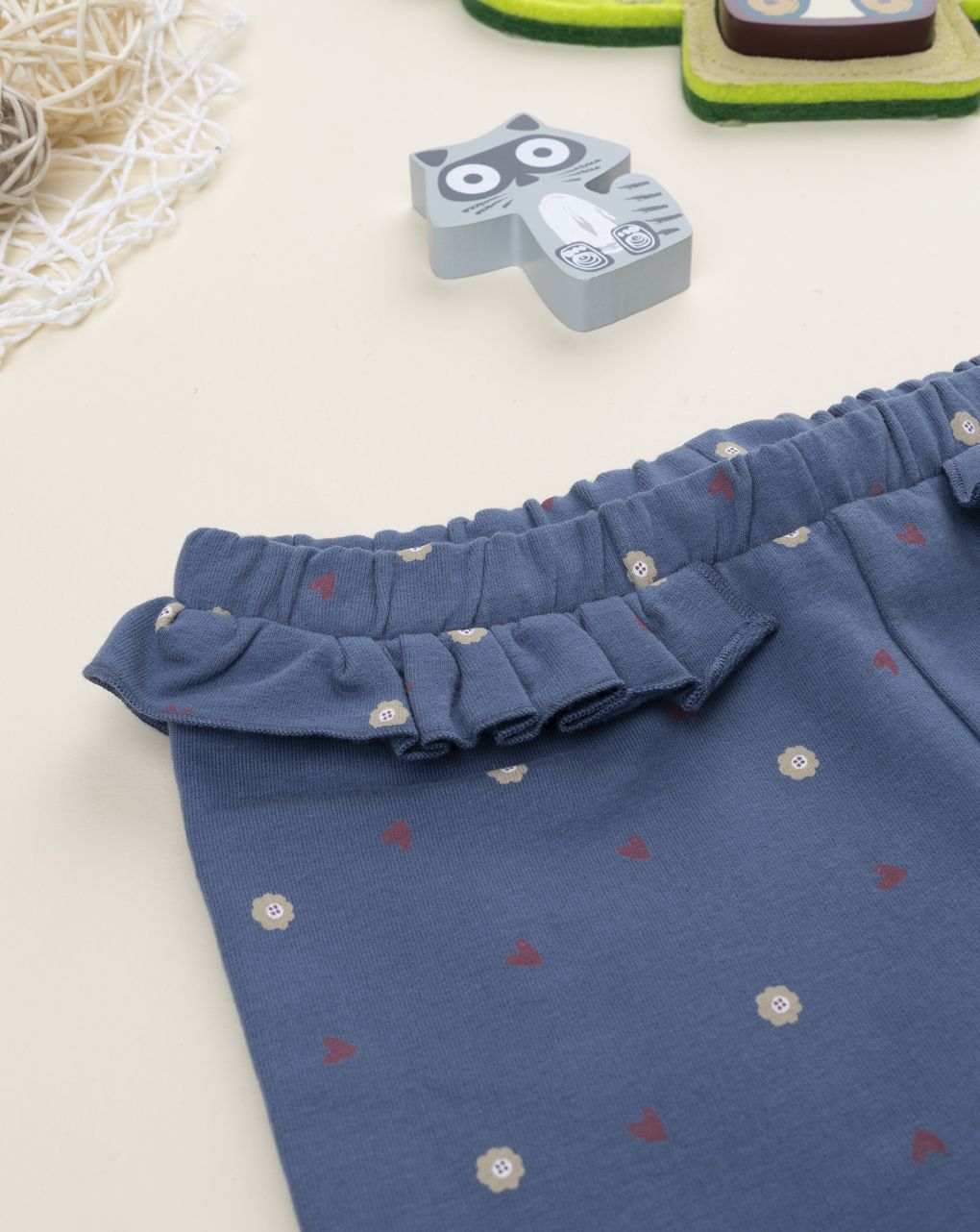 Legging bambina blu pois