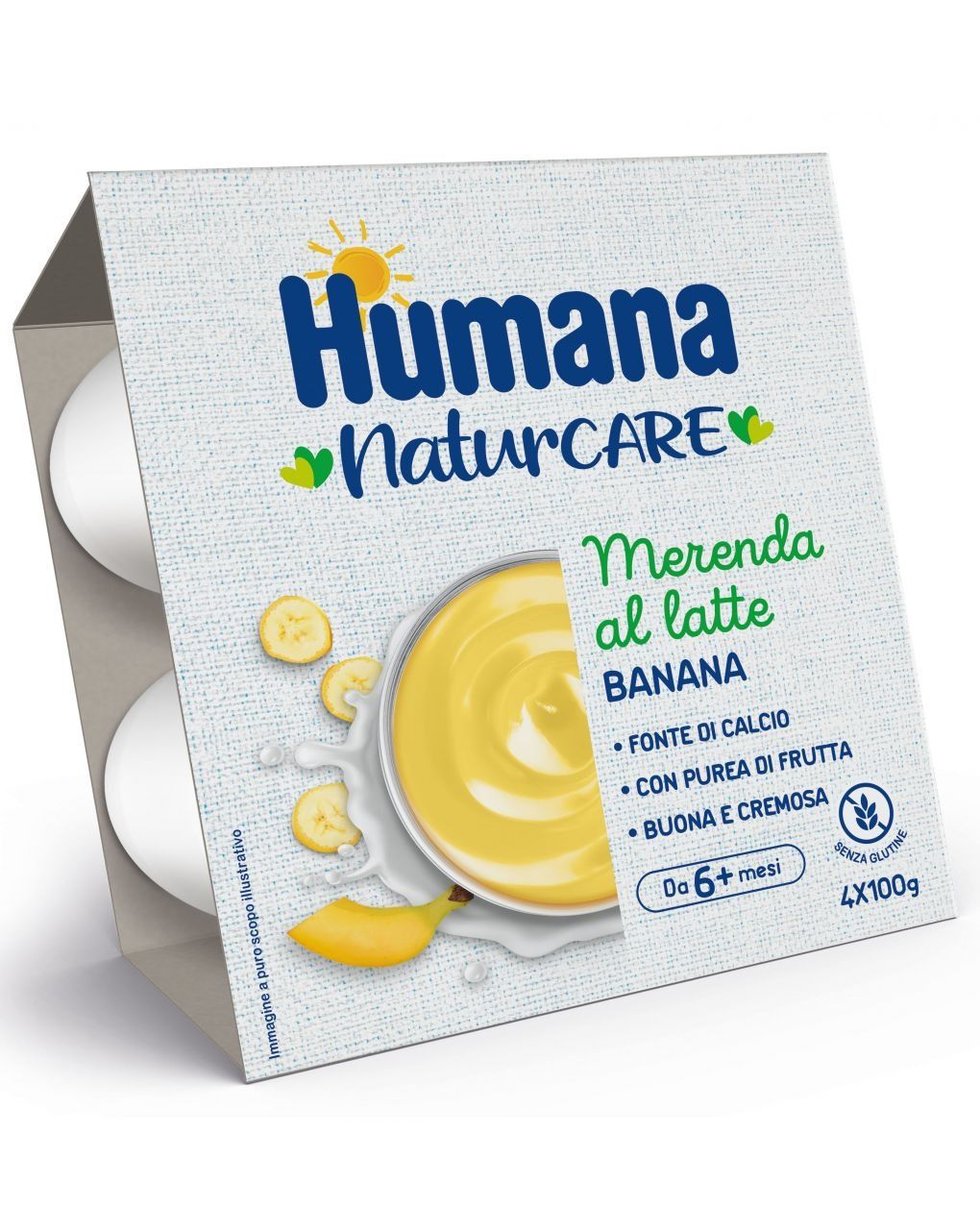 Merenda latte banana 4x100gr - humana