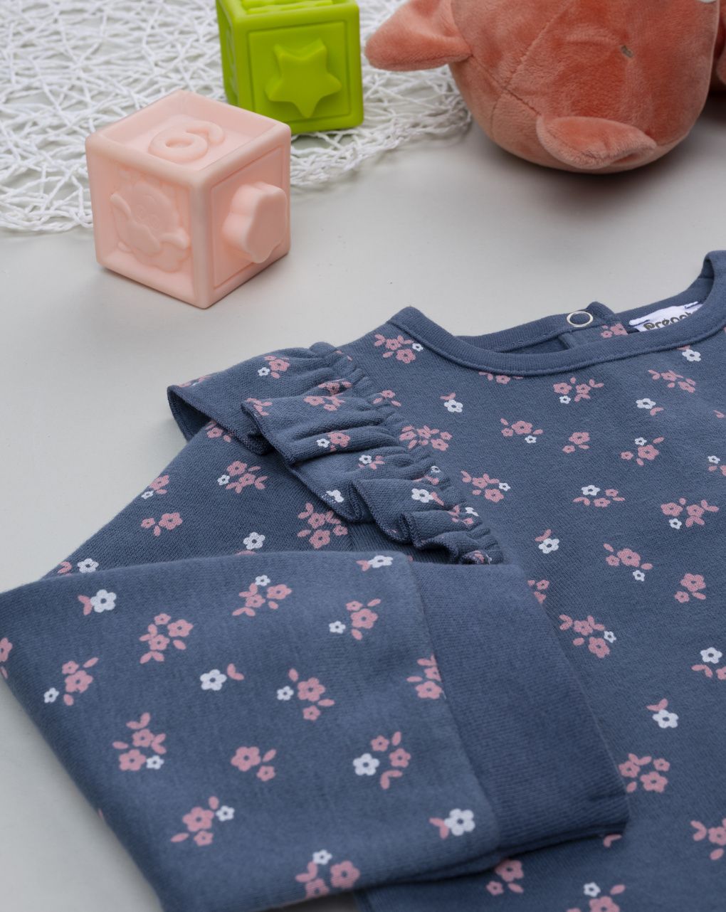 Jogger bimba blu/rosa allover