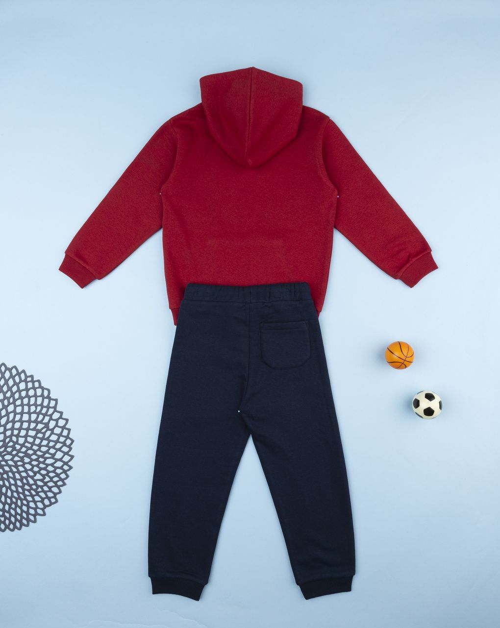 Completo jogging bimbo bordeaux/blu