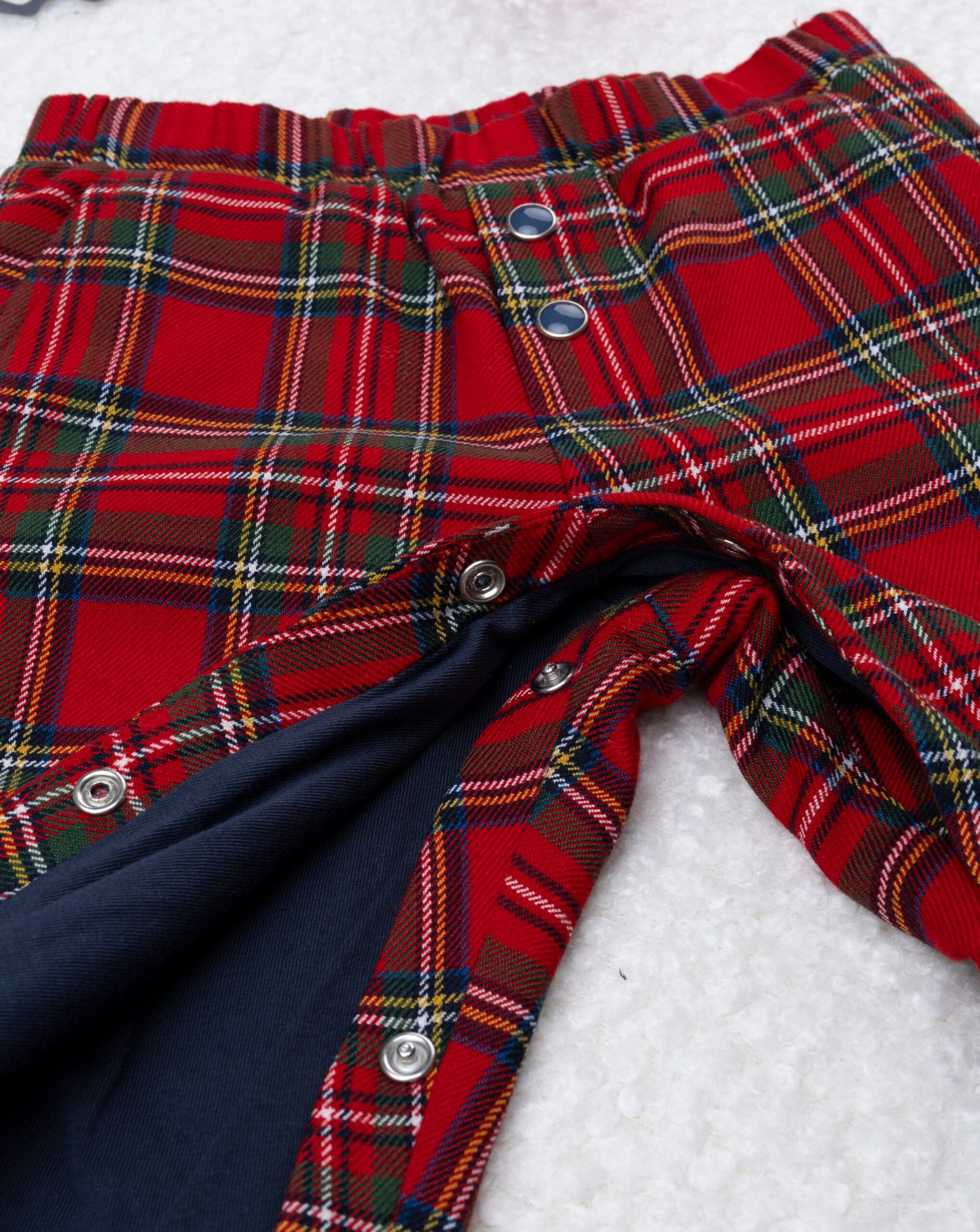 Pantalone bimbo tartan rosso