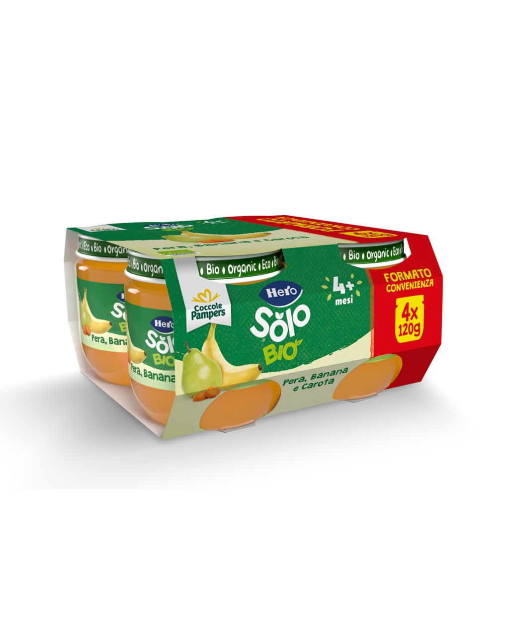 Omogeneizzato solo  pera banana carota 4x120g - hero