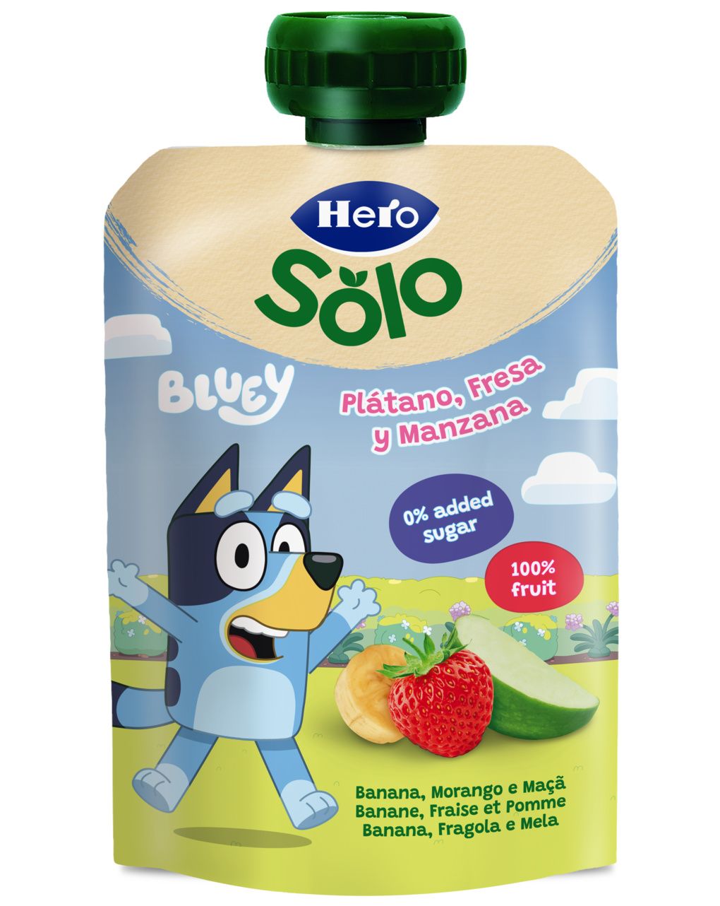 Pouch bluey mela banana fragola 100g - hero