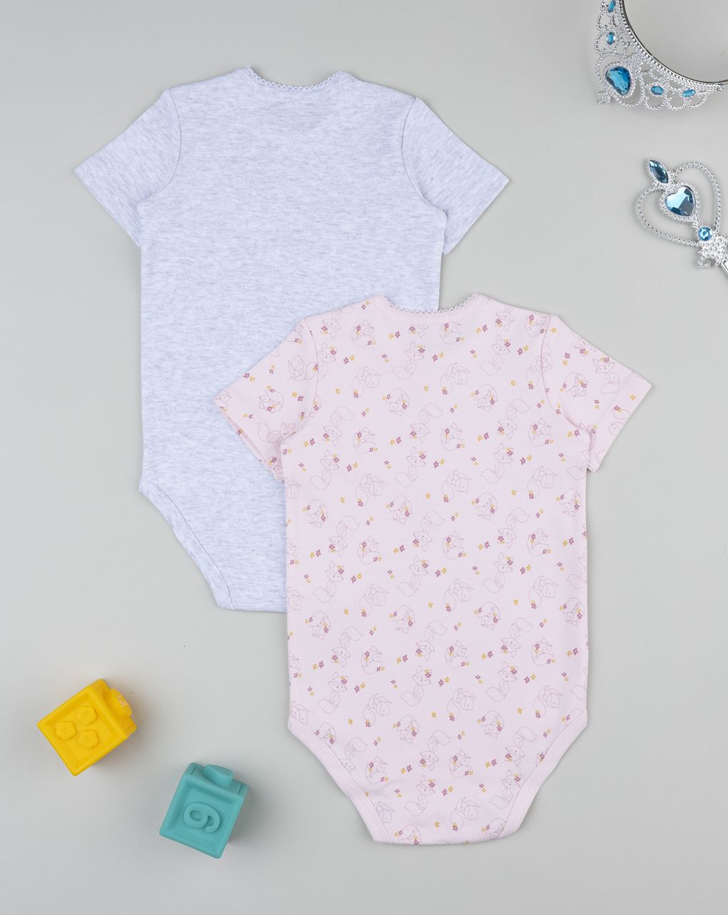 Pack 2 body bimba rosa/bianco volpi