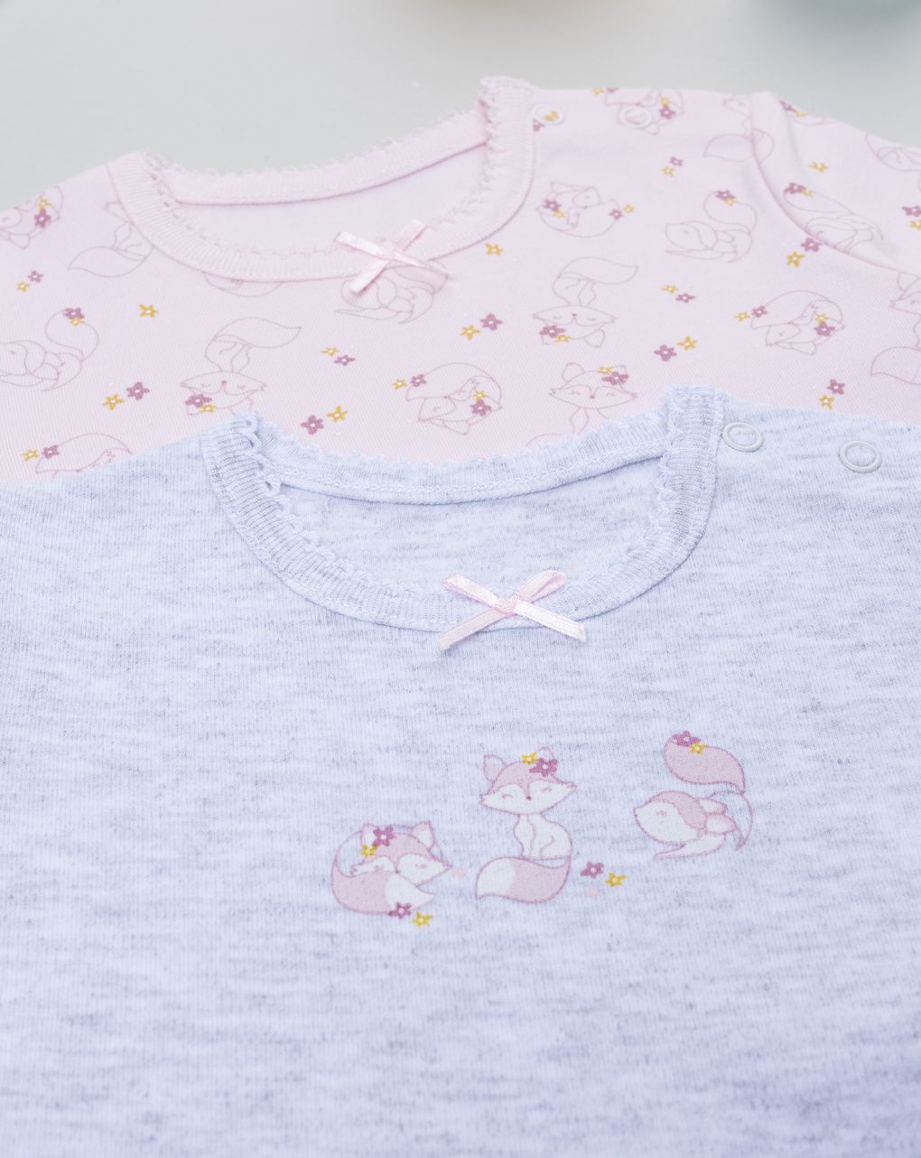 Pack 2 body bimba rosa/bianco volpi