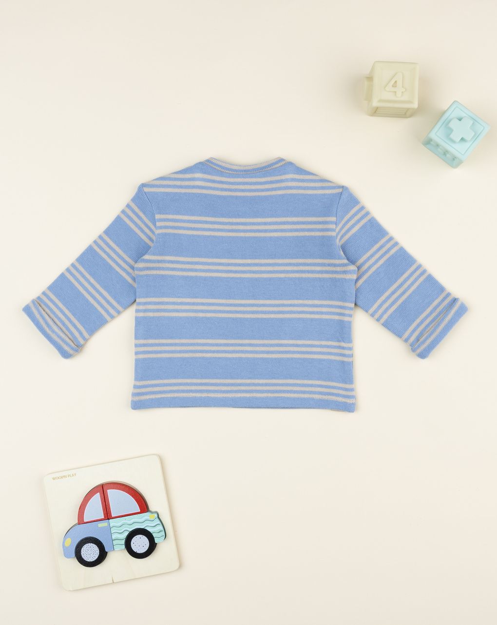 Maglia bimbo rigata azzurro/grigio