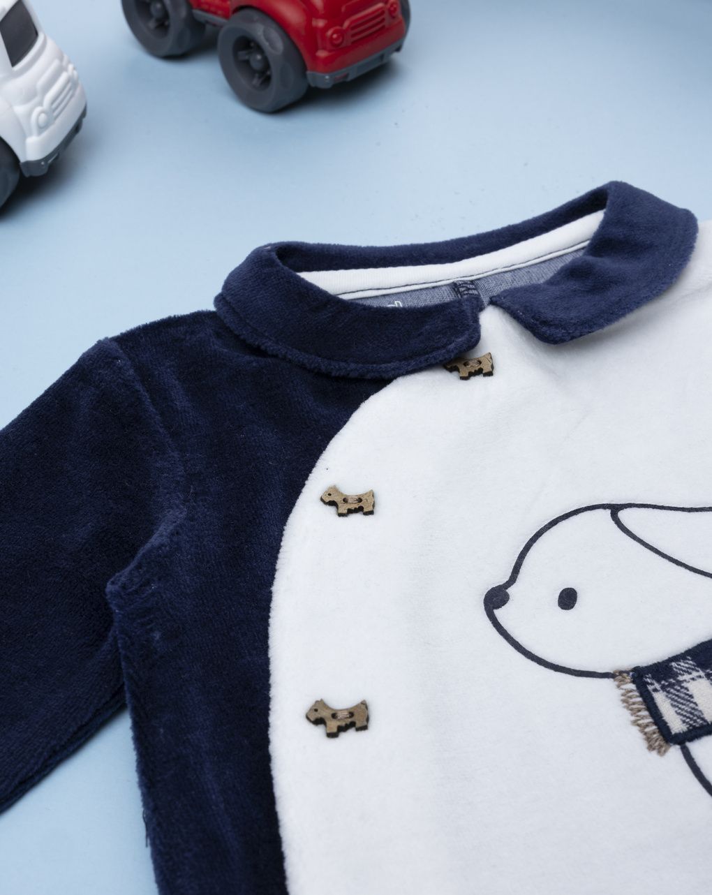 Tutina bimba bianco/blu cagnolino