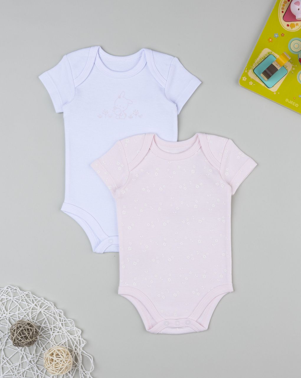 Pack 2 body bimba bianco/rosa