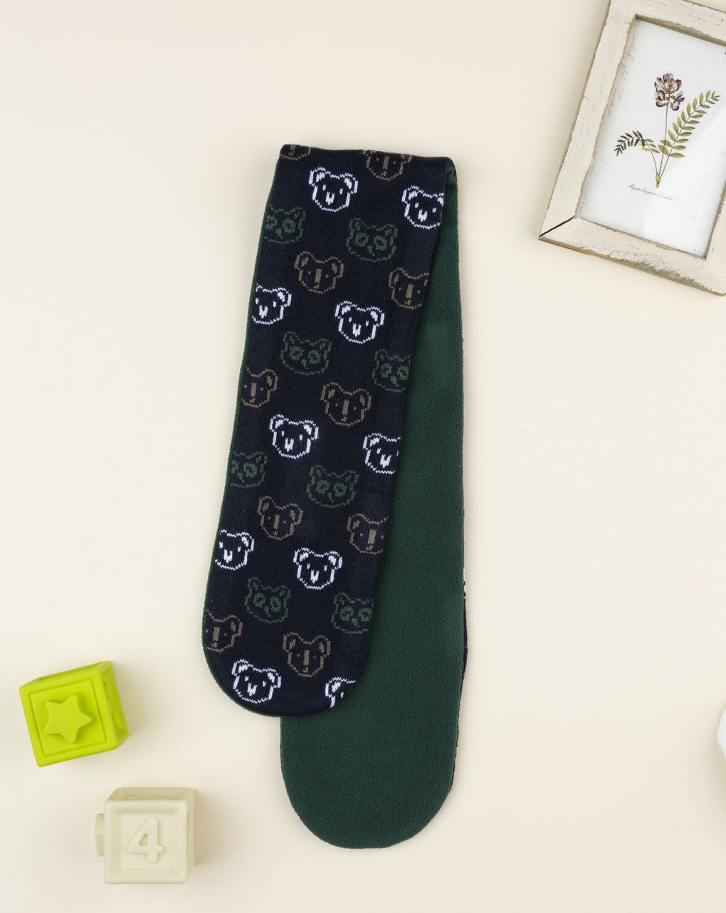 Sciarpa bimbo blu/verde orsi