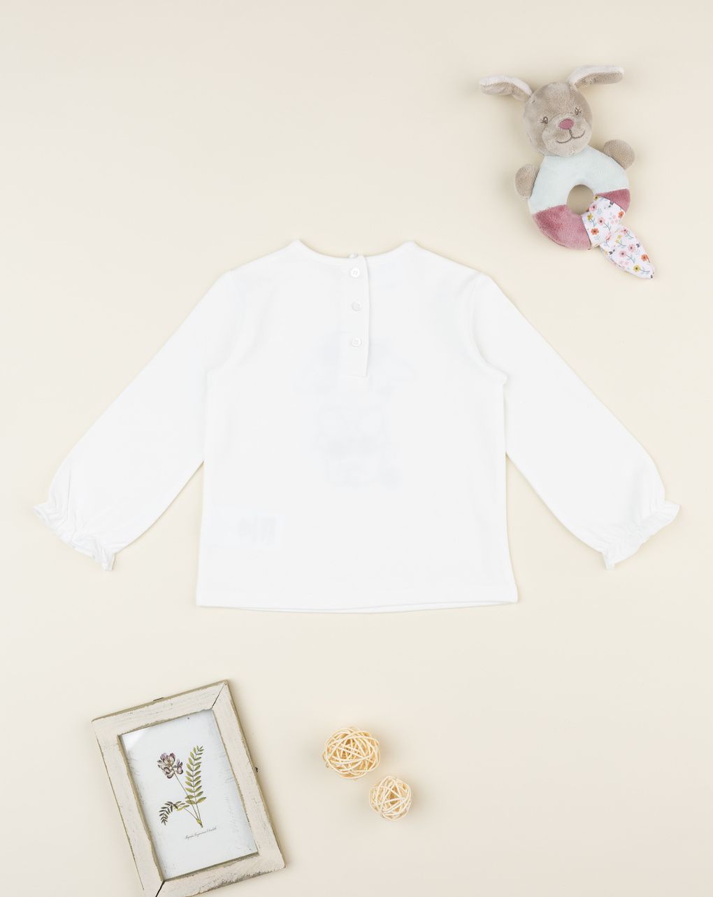 T-shirt bimba panna coniglietto