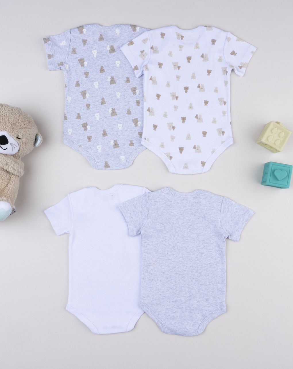 Pack 5 body grigio/bianco neonato